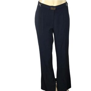Bacci Size 14 Vintage Designed in Italy Navy Dress Pants Bedazzled Design Waist.